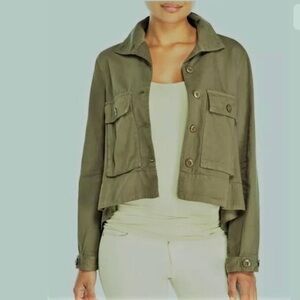 Romeo & Juliet Couture Woven Hi-Low Jacket in Brown, SZ M NWOT